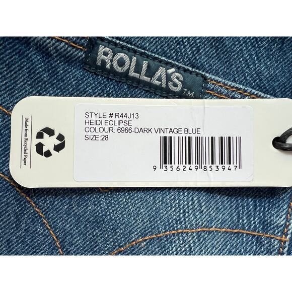 ROLLA'S JEANS WOMEN SIZE 10/28 HIGH RISE RELAXED STRAIGHT DARK VINTAGE BLUE - Picture 12 of 15